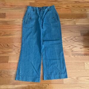Vintage Alexander’s Cropped Wide Leg Jeans Womens 18 Blue High Rise Denim Casual